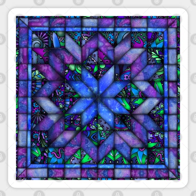 Blue and Purple Quilt Magnet by Zodiart